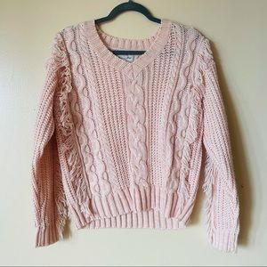 Twelfth love fuzzy stringy sweater cable knit